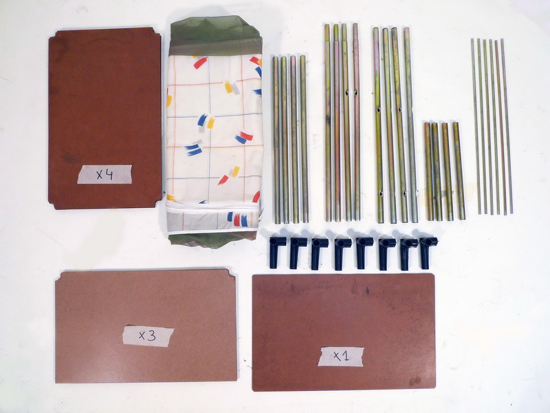 armario camping loneta plast. mosquitera madera metal 115x50x30 1u